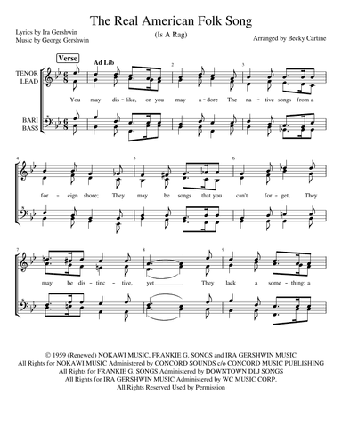 The Real American Folk Song (is A Rag) (arr. Becky Cartine)