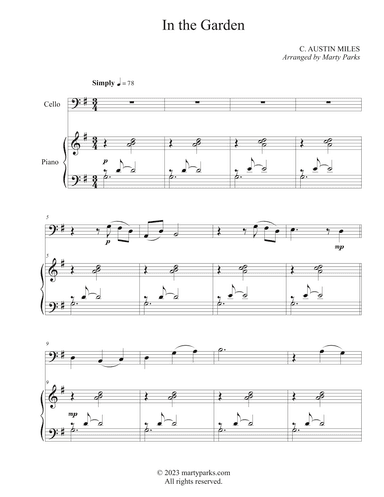 In the Garden (Cello-Piano) (arr. Marty Parks)