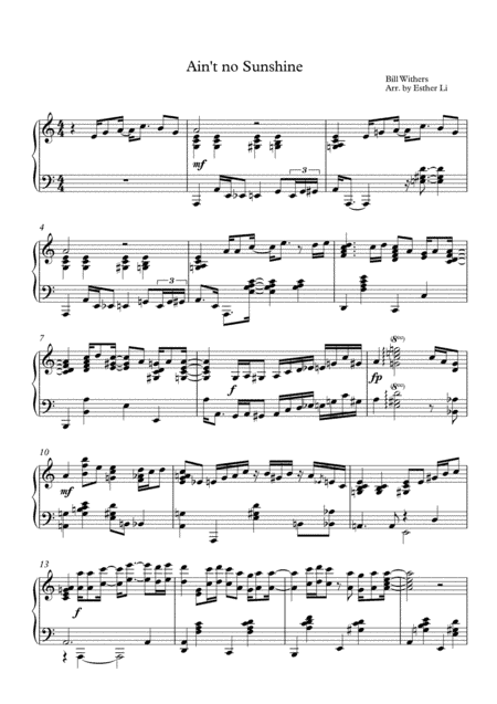 Ain't No Sunshine (arr. Esther Li)