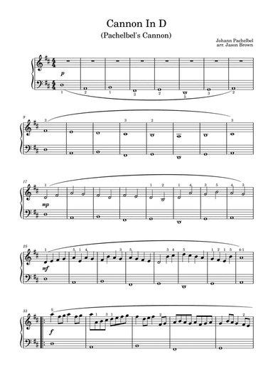 Cannon In D (Pachelbel's Cannon) (arr. Jason Brown)