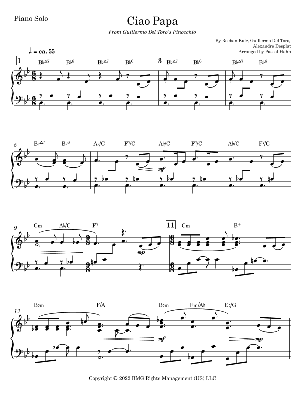 Ciao Papa (arr. Pascal Hahn)