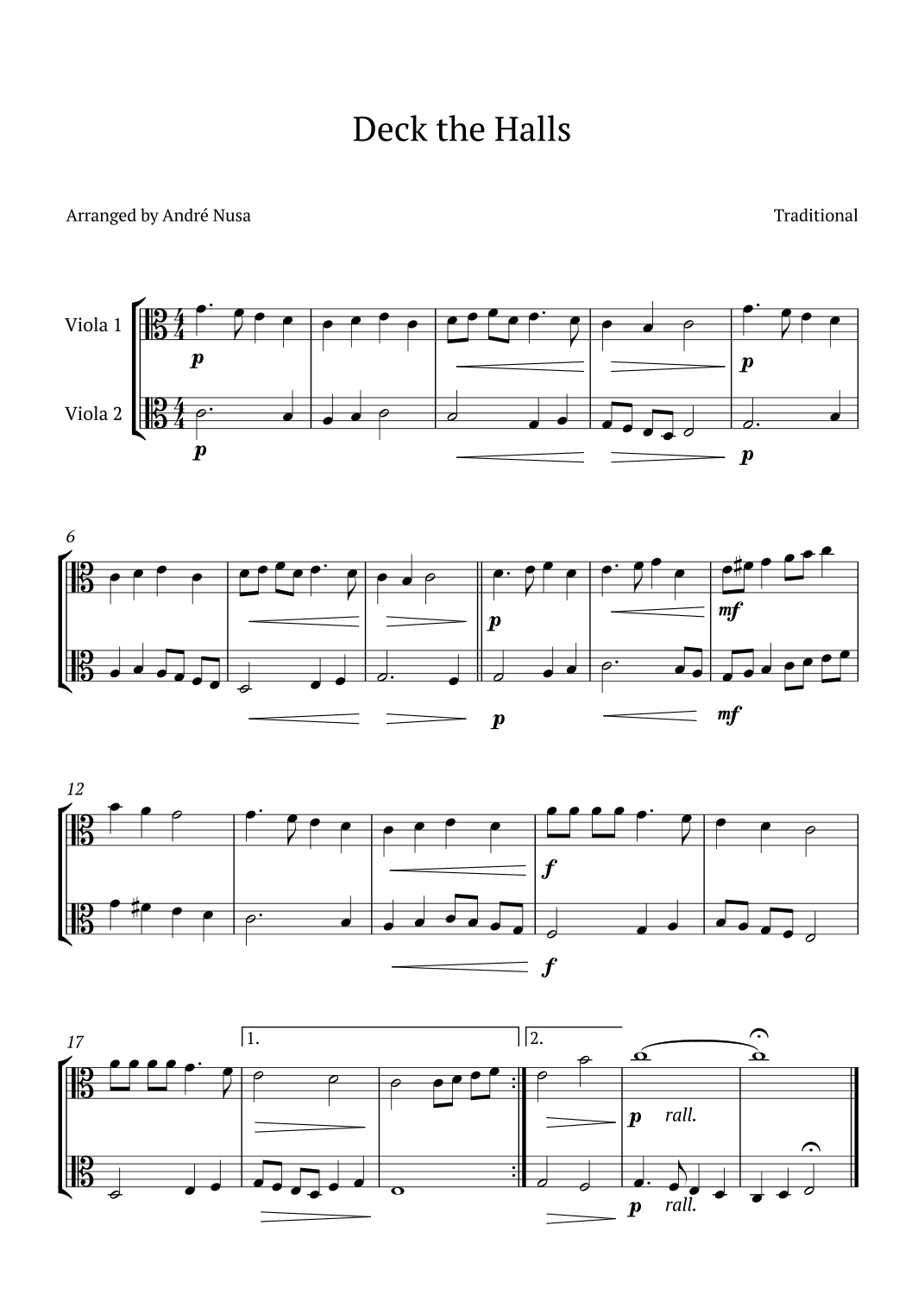 Deck the Halls (arr. André Nusa)