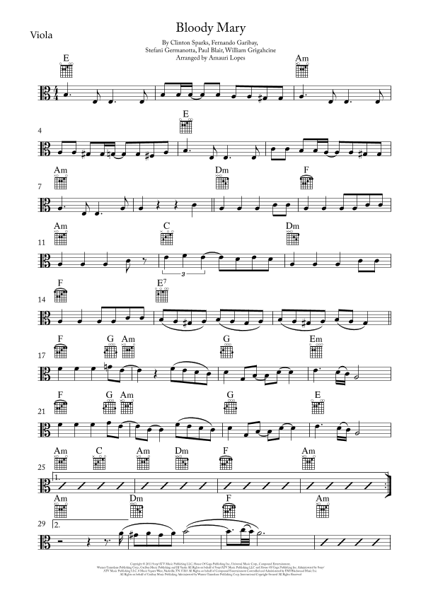 Bloody Mary (arr. Amauri Lopes)