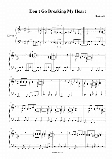 Don't Go Breaking My Heart (arr. Thomas Jancso)