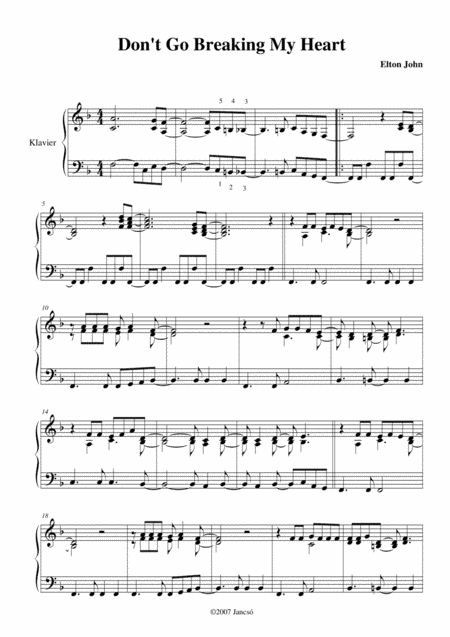 Don't Go Breaking My Heart (arr. Thomas Jancso)
