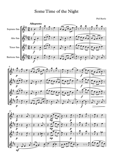 Some Time of the Night - Saxophone Quartet