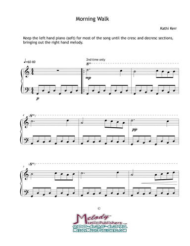 Piano solo late beginner - Morning Walk