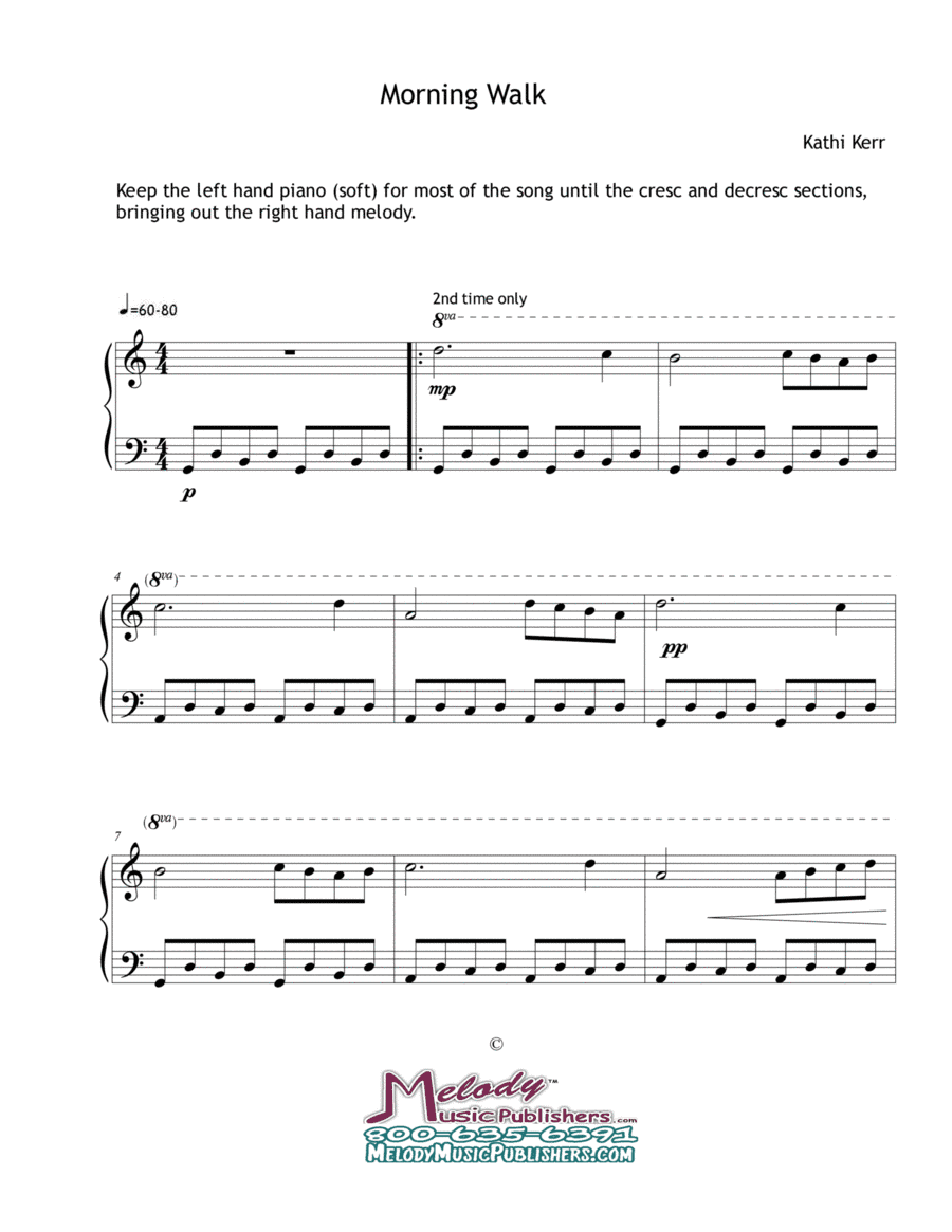 Piano solo late beginner - Morning Walk