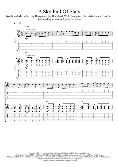 A Sky Full Of Stars (arr. Antonius Agung Setiawan)