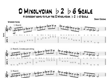 D Mixolydian b2 b6 Scale (4 Ways to Play)