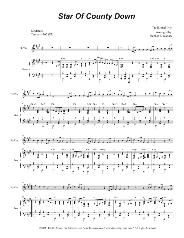 Star Of County Down (Flute or Violin solo and Piano) (arr. Stephen DeCesare)