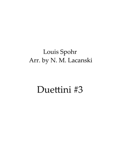 Duettini #3 (arr. Nick Lacanski)