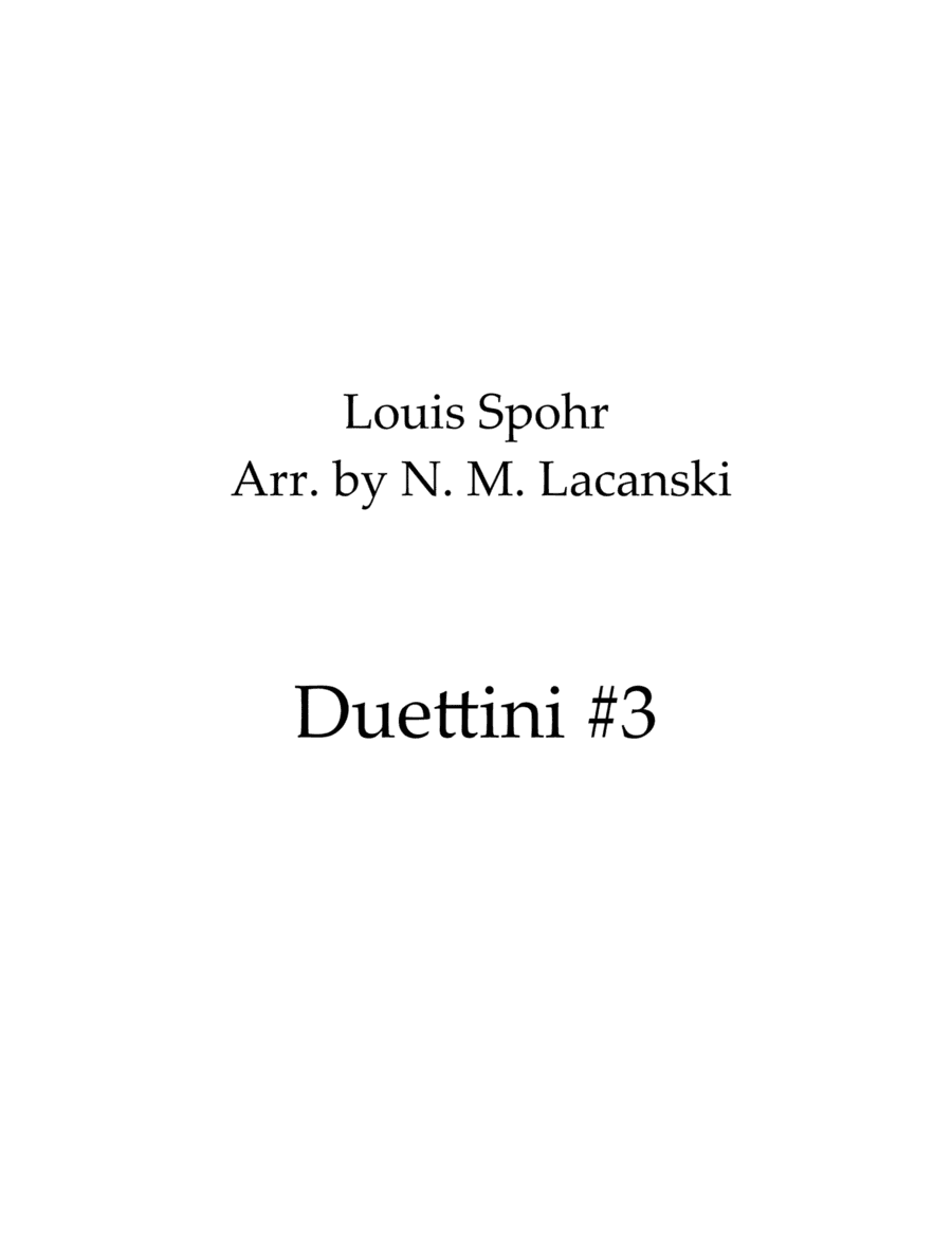 Duettini #3 (arr. Nick Lacanski)