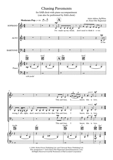 Chasing Pavements (arr. Knut Olav Rygnestad)
