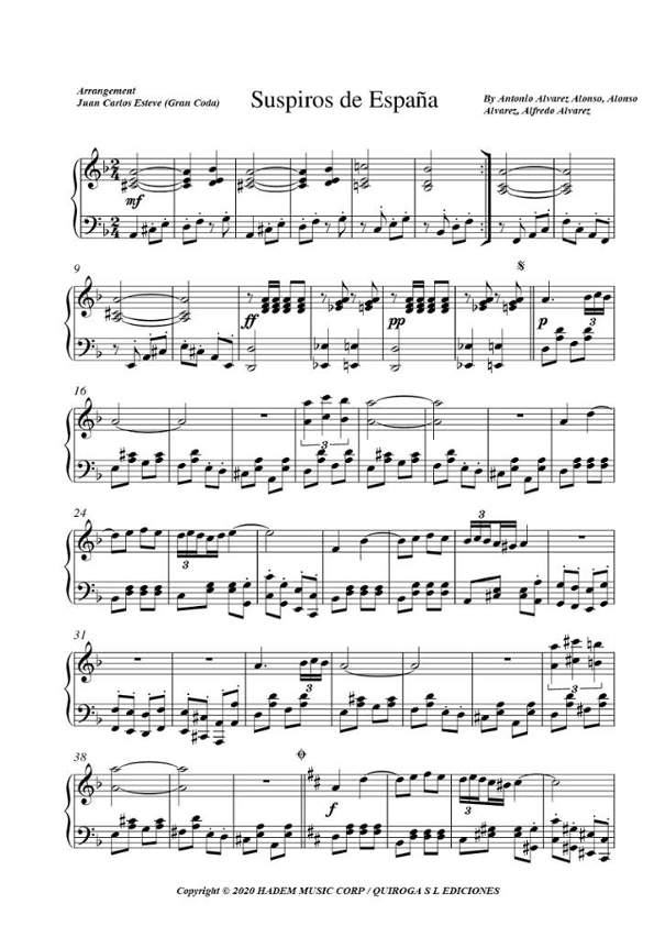 Suspiros De Espana (arr. juan carlos esteve / Gran Coda)