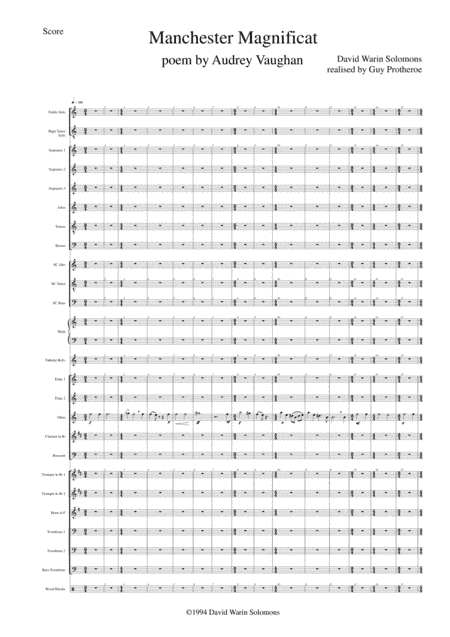 Manchester Magnificat - full orchestral version, score, parts and choral reduction