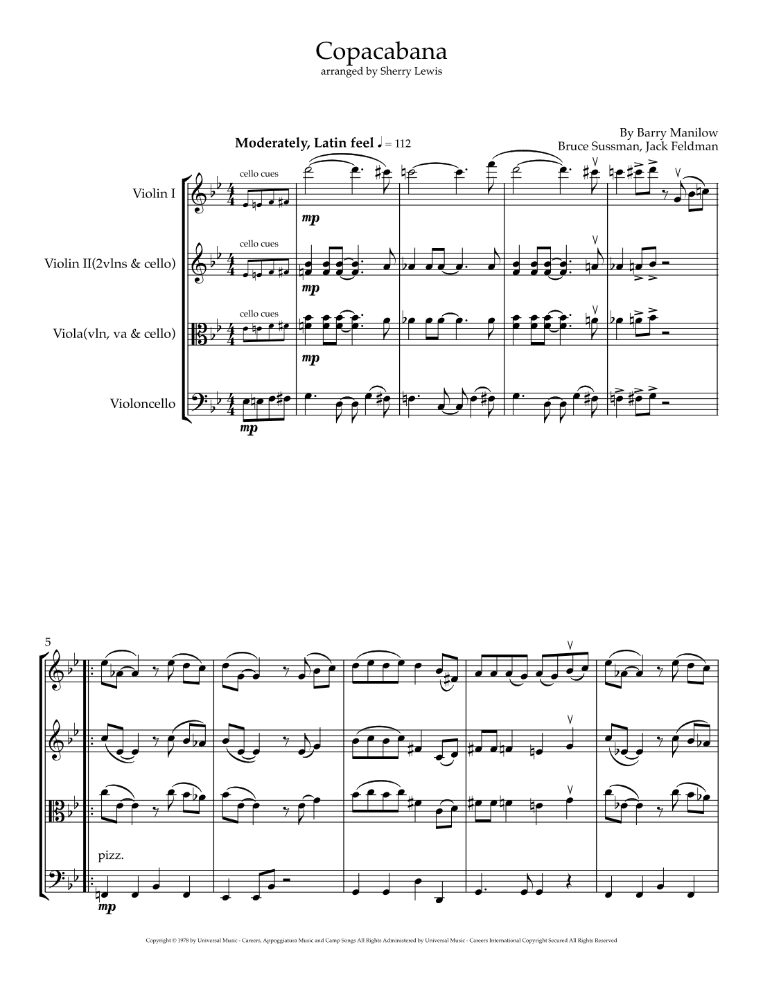 Copacabana (at The Copa) (arr. Sherry Lewis)
