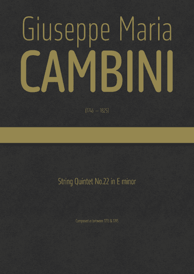 Cambini - String Quintet No.22 in E minor (arr. J.G. Cucó Barber)