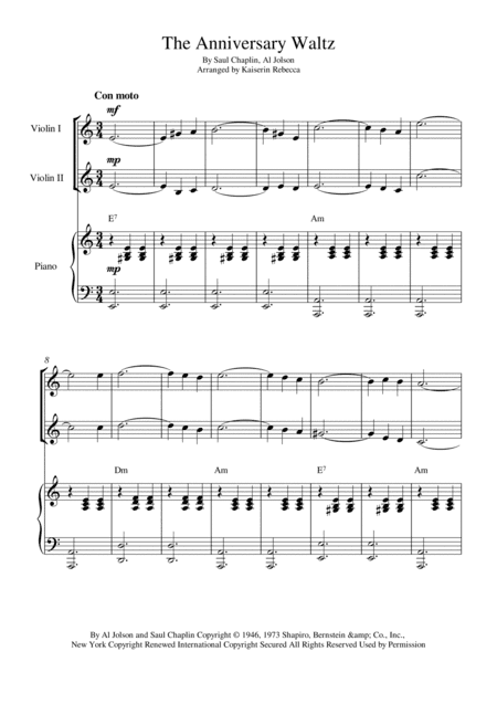 The Anniversary Waltz (arr. Kaiserin Rebecca)