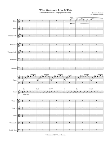 What Wondrous Love Is This - orchestra feature or congregational singing (arr. Andrew Duncan)
