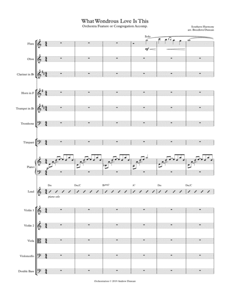 What Wondrous Love Is This - orchestra feature or congregational singing (arr. Andrew Duncan)