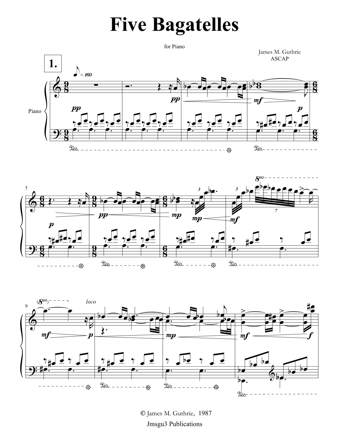 Guthrie: Five Bagatelles for Piano