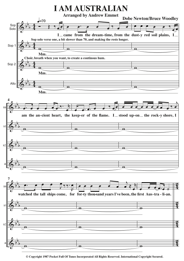I Am Australian (arr. Andrew Emmet)