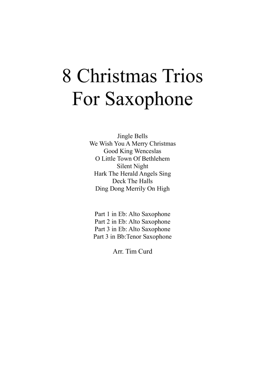 8 Christmas Trios for Saxophone (arr. Tim Curd)