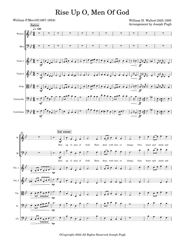 Rise Up O, Men Of God (arr. Joseph Pugh)