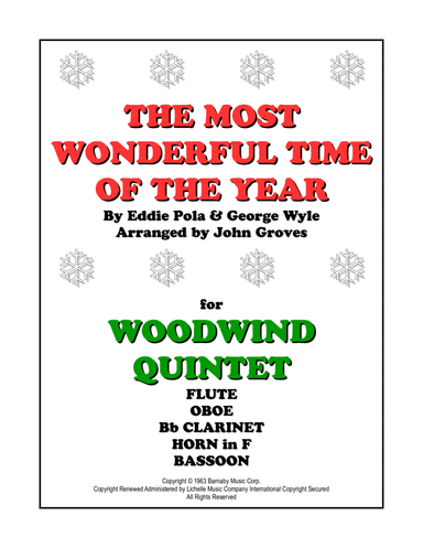 The Most Wonderful Time Of The Year (arr. John Groves)