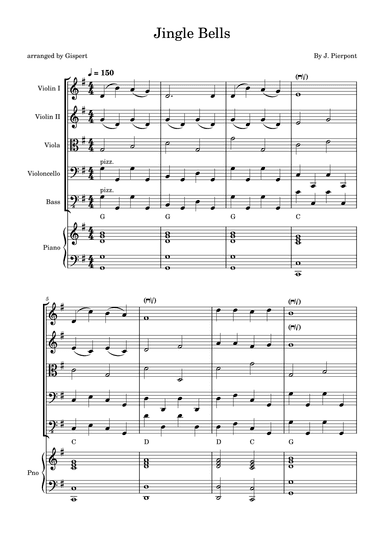Jingle Bells (with piano and chords) (arr. Gispert)