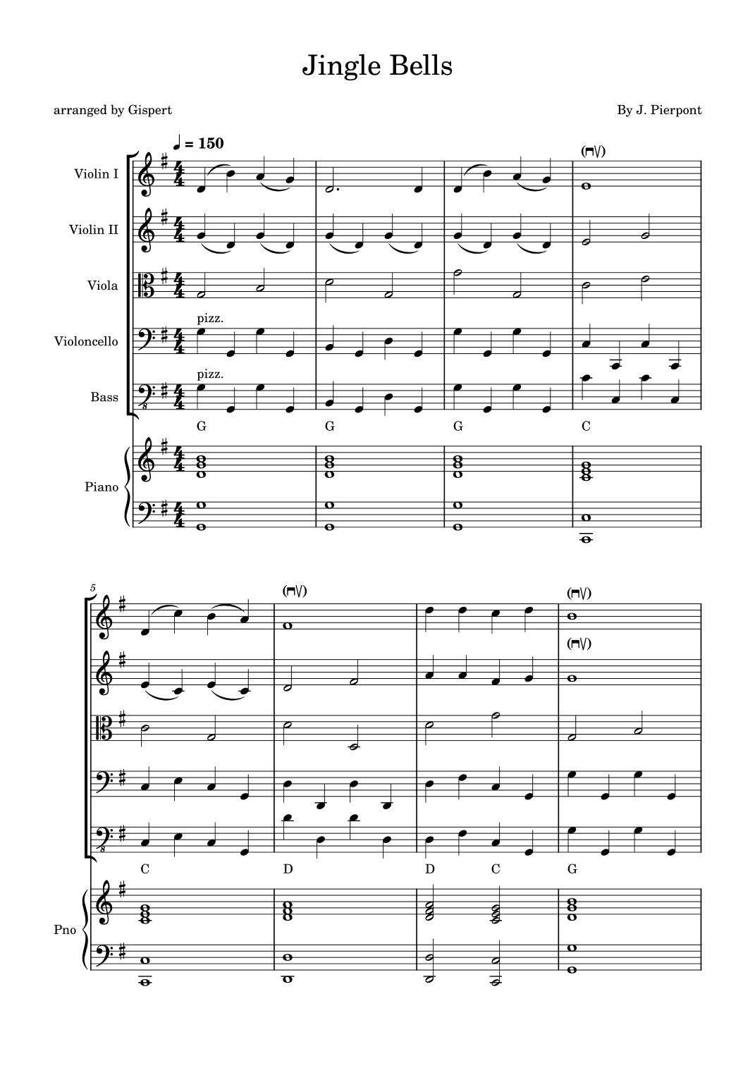Jingle Bells (with piano and chords) (arr. Gispert)