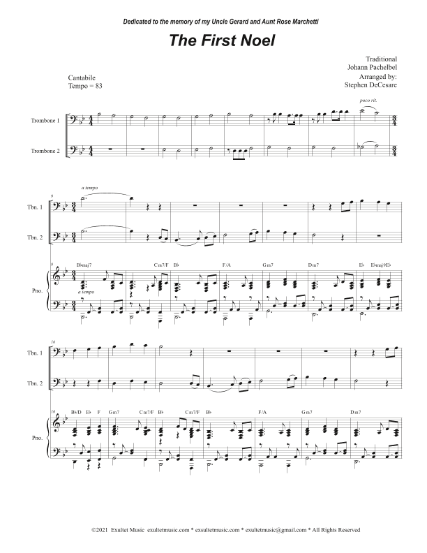 The First Noel (Trombone Duet) (arr. Stephen DeCesare)
