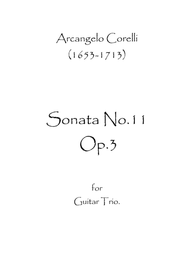 Sonata No.11 Op.3 (arr. Spence Bundy)