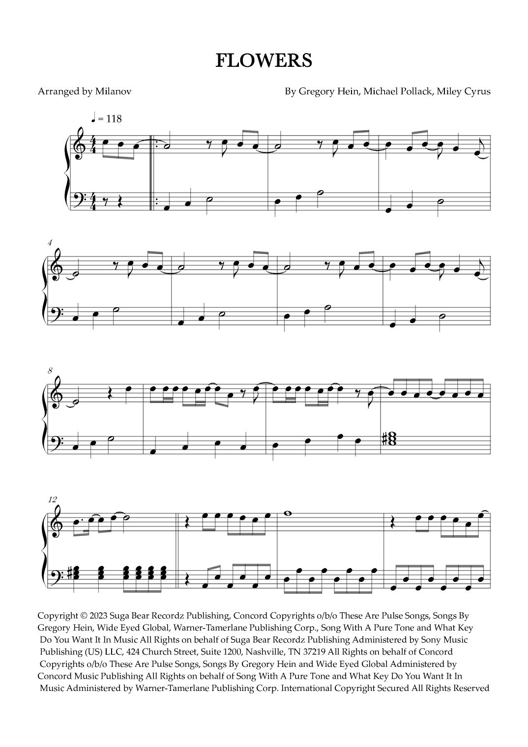 Flowers (arr. Milanov)