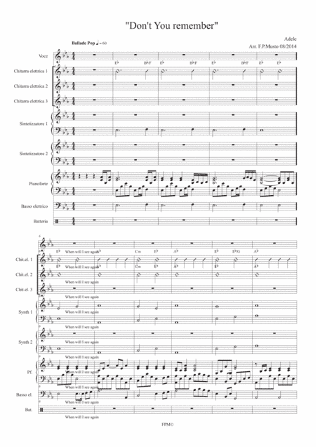 Don't You Remember (arr. Francesco Paolo Musto)