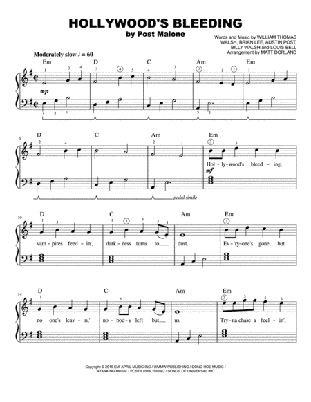 Hollywood's Bleeding (arr. Matt Dorland)
