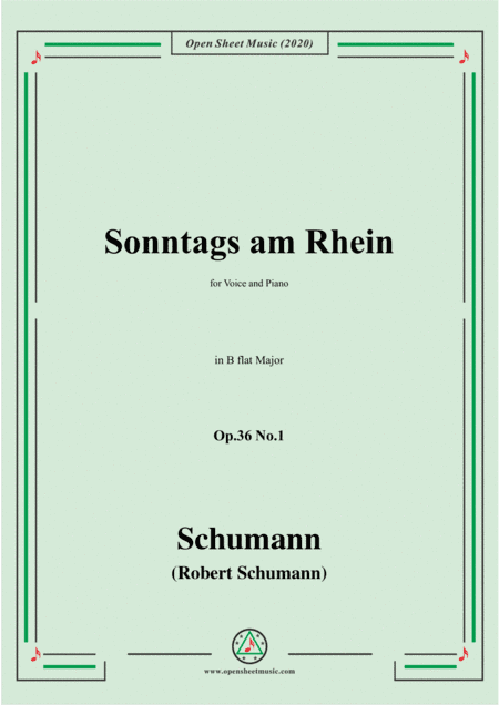 Schumann-Sonntags am Rhein,Op.36,No.1 in B flat Major (arr. MSM)
