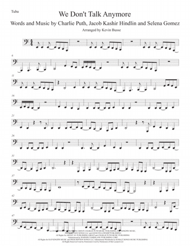 We Don't Talk Anymore (arr. Kevin Busse)