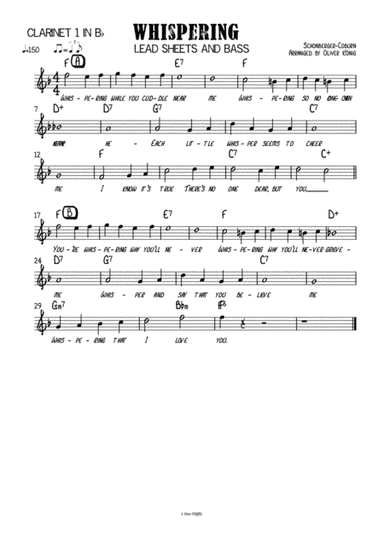 Whispering for Clarinet (arr. Oliver König)