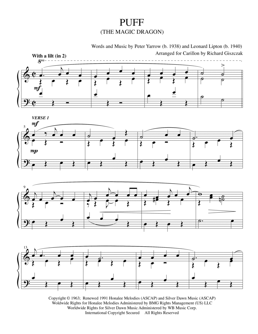 Puff The Magic Dragon (arr. Richard Giszczak)
