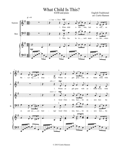 What Child Is This? (SATB) (arr. Curtis Hanson)