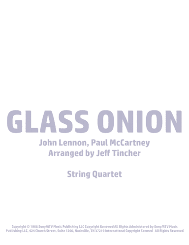 Glass Onion (arr. Jeff Tincher)
