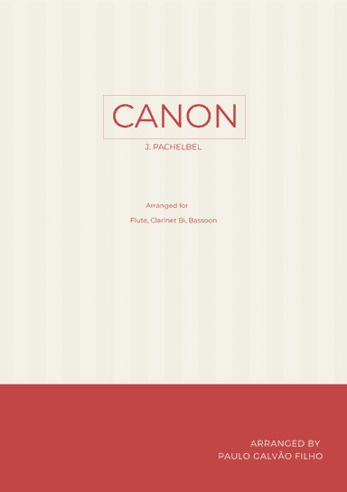 CANON IN D - WIND TRIO (FLUTE, CLARINET & BASSOON) (arr. Paulo Galvao Filho)