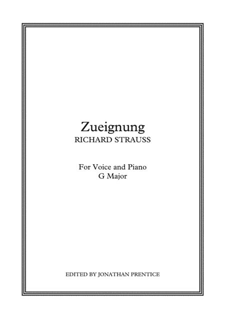 Zueignung (G Major) (arr. Jonathan Prentice)