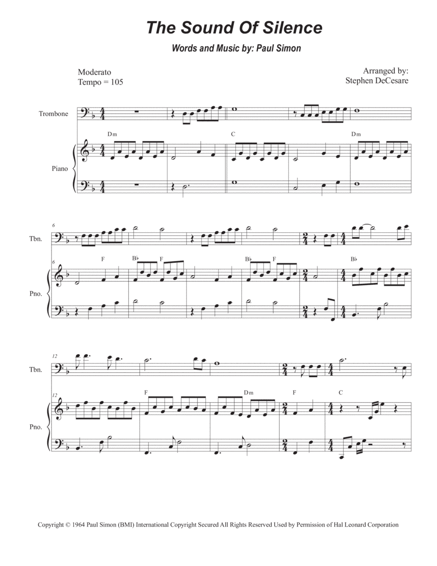 The Sound Of Silence (arr. Stephen DeCesare)