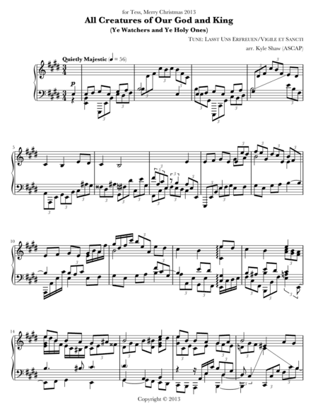 All Creatures of Our God and King (Ye Watchers and Ye Holy Ones) (arr. Kyle Shaw)