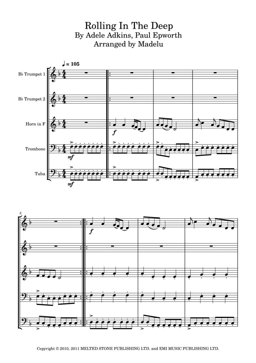 Rolling In The Deep (arr. Madelu Lopes)
