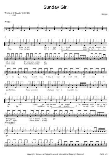 Sunday Girl (arr. COPYDRUM)