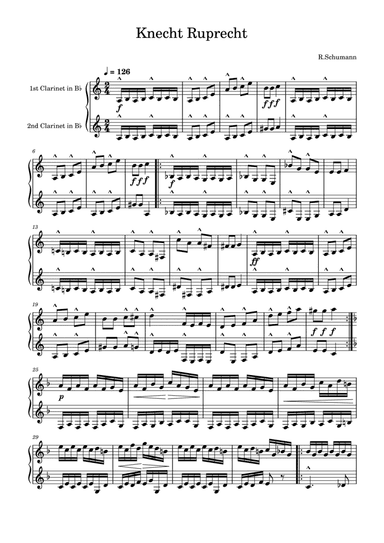 R.Schumann: Knecht Ruprecht for two clarinets (arr. Saho Omukai)